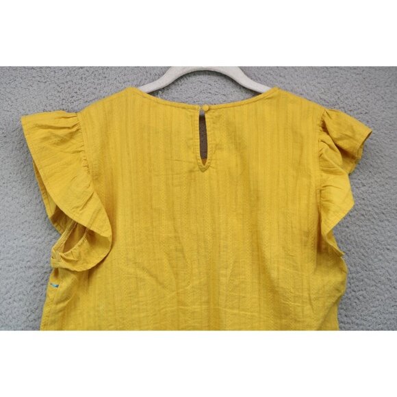 Savanna Jane Ruffle Cap Sleeve Embroidered Top-Medium-Boho - Picture 9 of 10